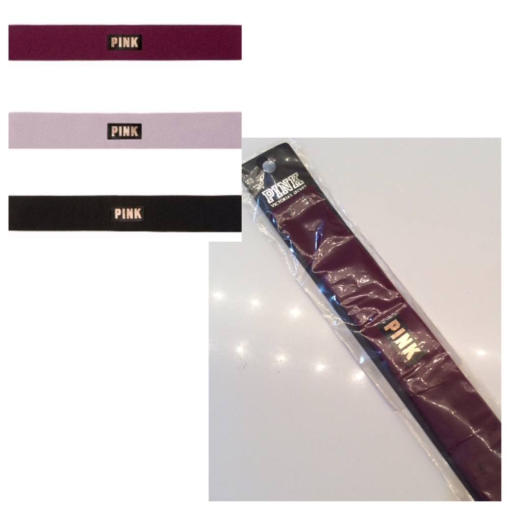VS PINK LOGO ELASTIC HEADBAND ~ PLUM